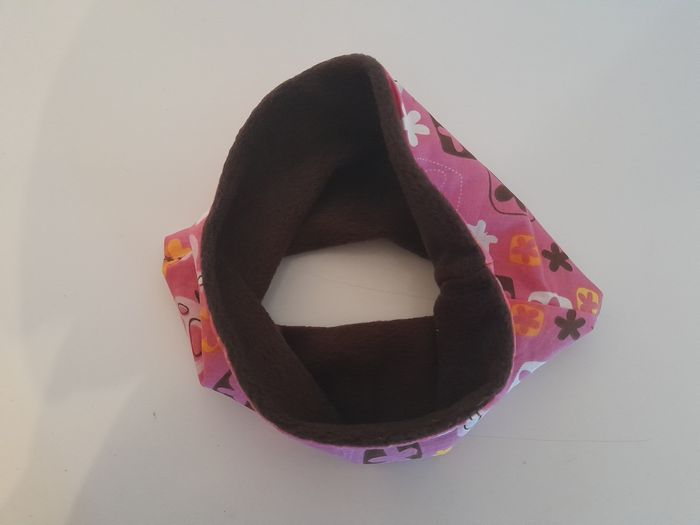 Tour de coup snood polaire fille 2‐3ans rose papillon marron - photo numéro 2