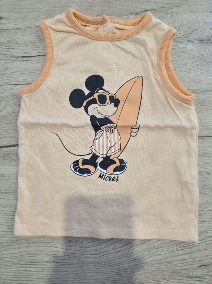Débardeurs Mickey orange/corail, Kiabi, 18 mois