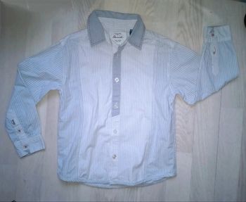 Chemise blanche fines rayures Okaïdi T. 6 ans