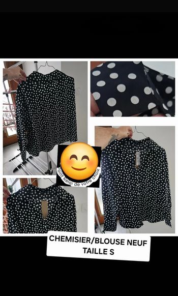 Chemisier /blouse noir femme / fille adolescente taille s neuf