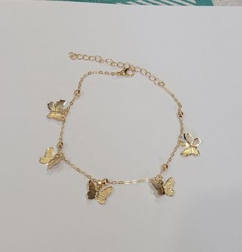 CHAINE CHEVILLE DOREE PAPILLONS ! NEUVE