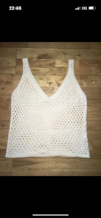 Jolie blouse blanche en crochet Zara très bon état S