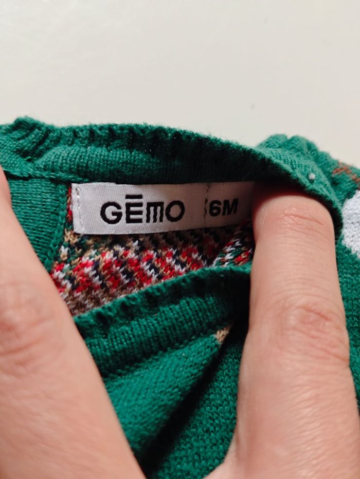 Pull de noël vert Motifs noël Gémo 6 mois - photo numéro 3
