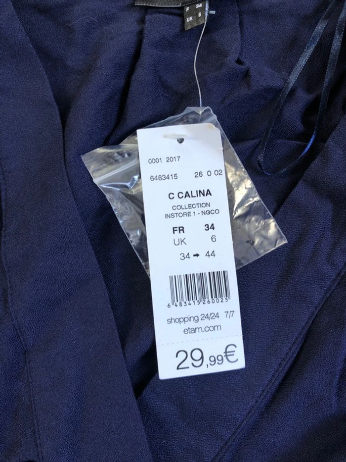 Blouse neuve Etam taille 34 bleue marine - photo numéro 3