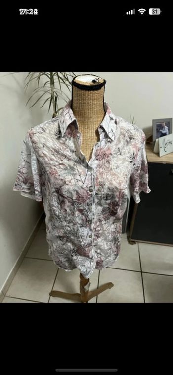 Chemise fleuri transparente fait lady