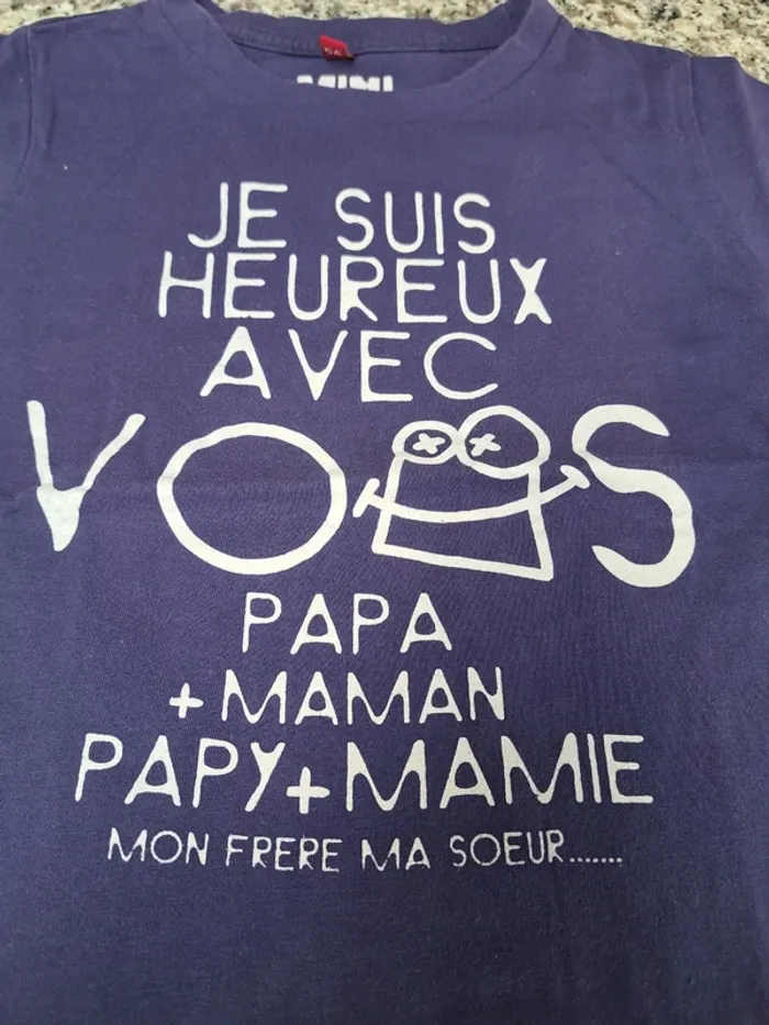 Tee-shirt "heureux" (5 ans) - photo numéro 2