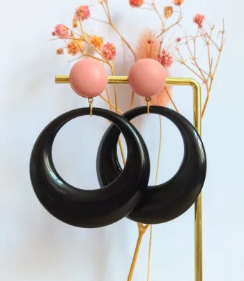 Boucles d'oreilles pendantes bicolores