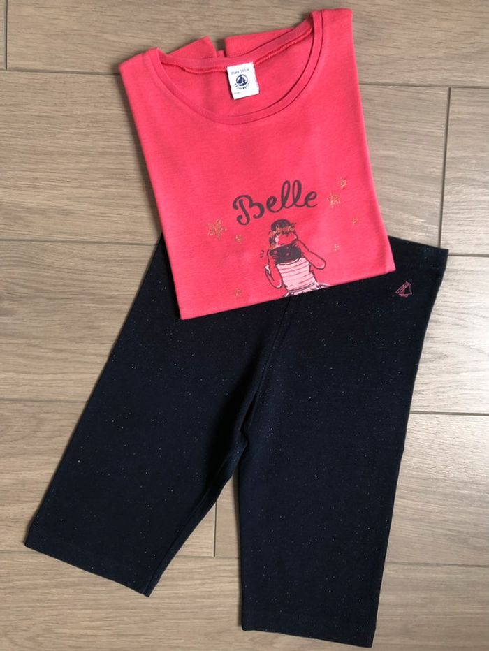 Cycliste pailleté et t-shirt Petit bateau T-10 ans - photo numéro 2