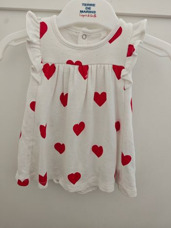 Robe coeurs body intégré petit bateau 