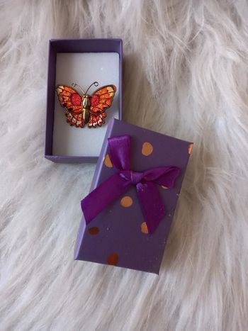 Broche papillon brillantes
