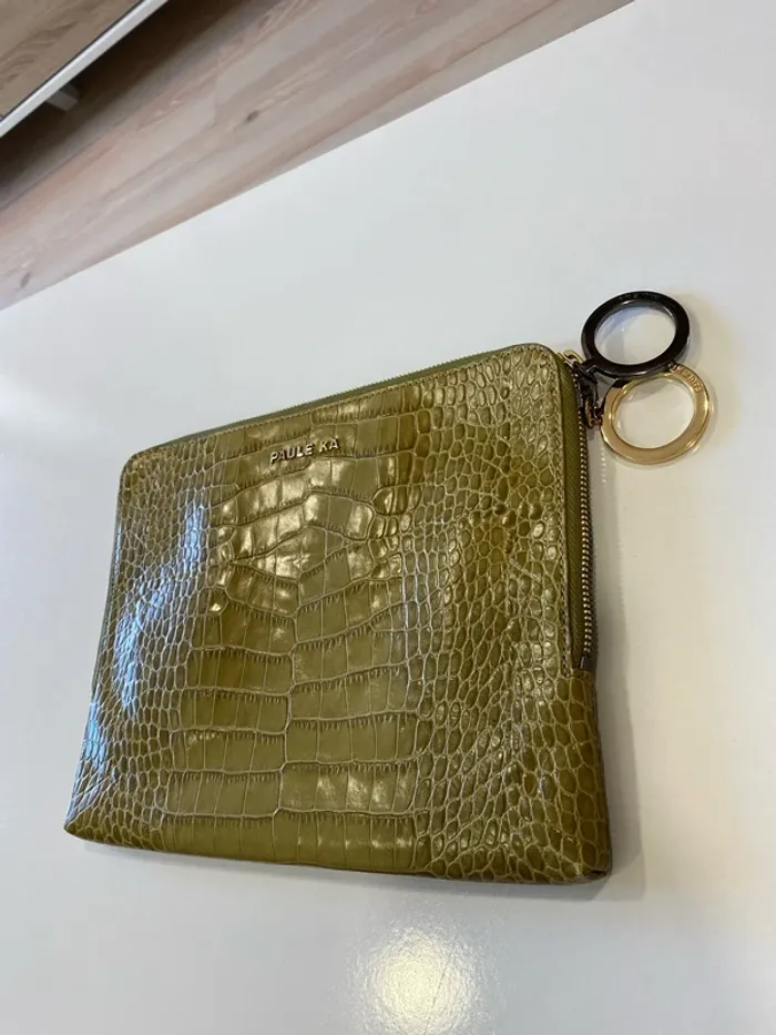 Pochette verte Paule Ka simili croco - photo numéro 2