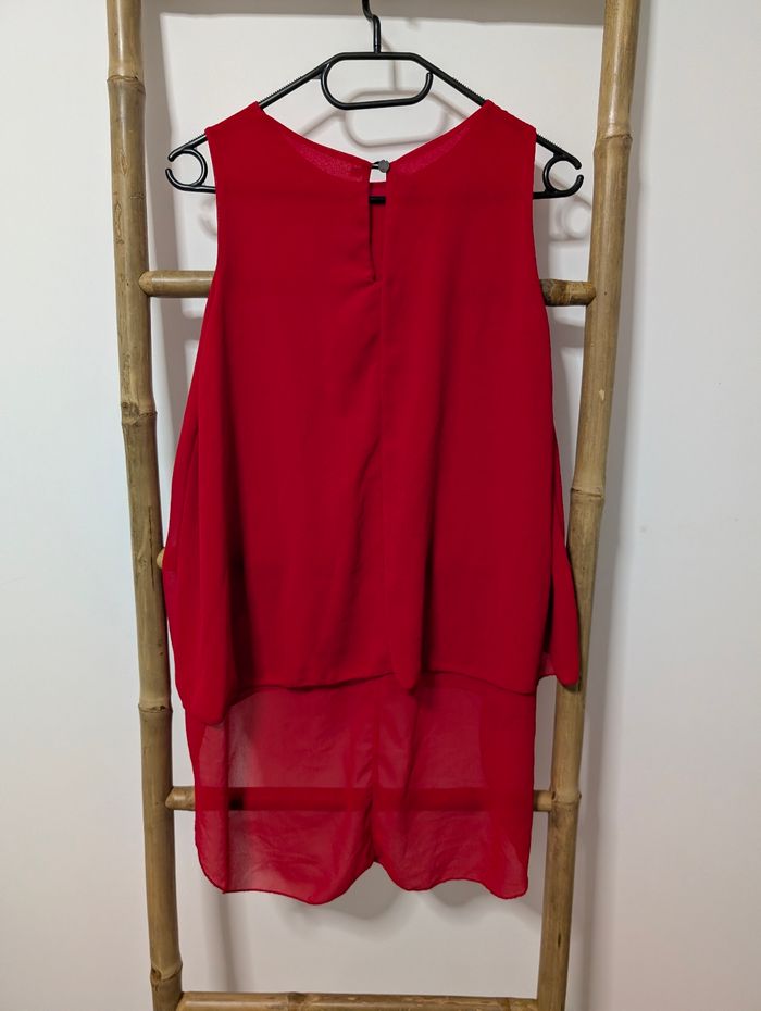 🌸 Femme 🌸 Haut / tunique rouge Made in Italy – Taille Unique (36 à 40) Très bon état - photo numéro 2
