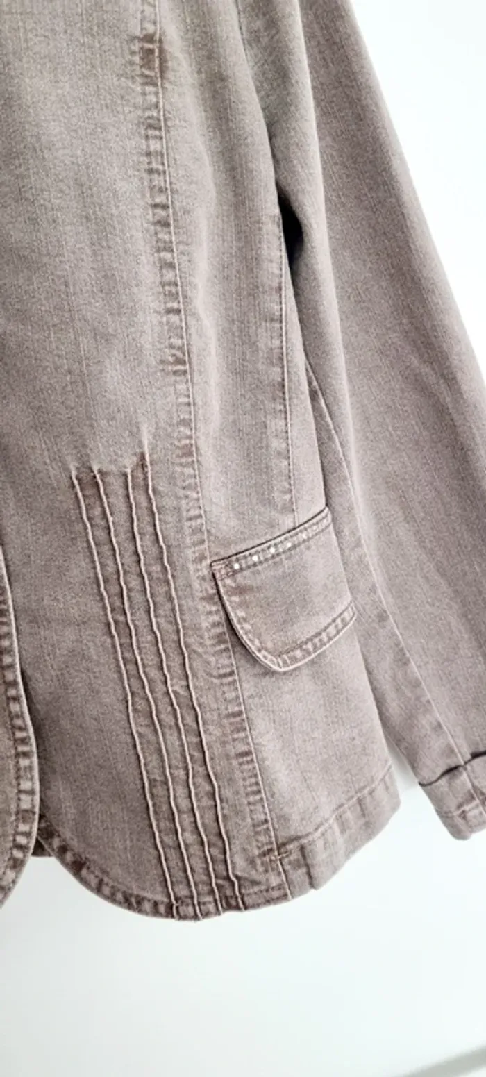 Veste en jean taupe beige burton 38 - photo numéro 5