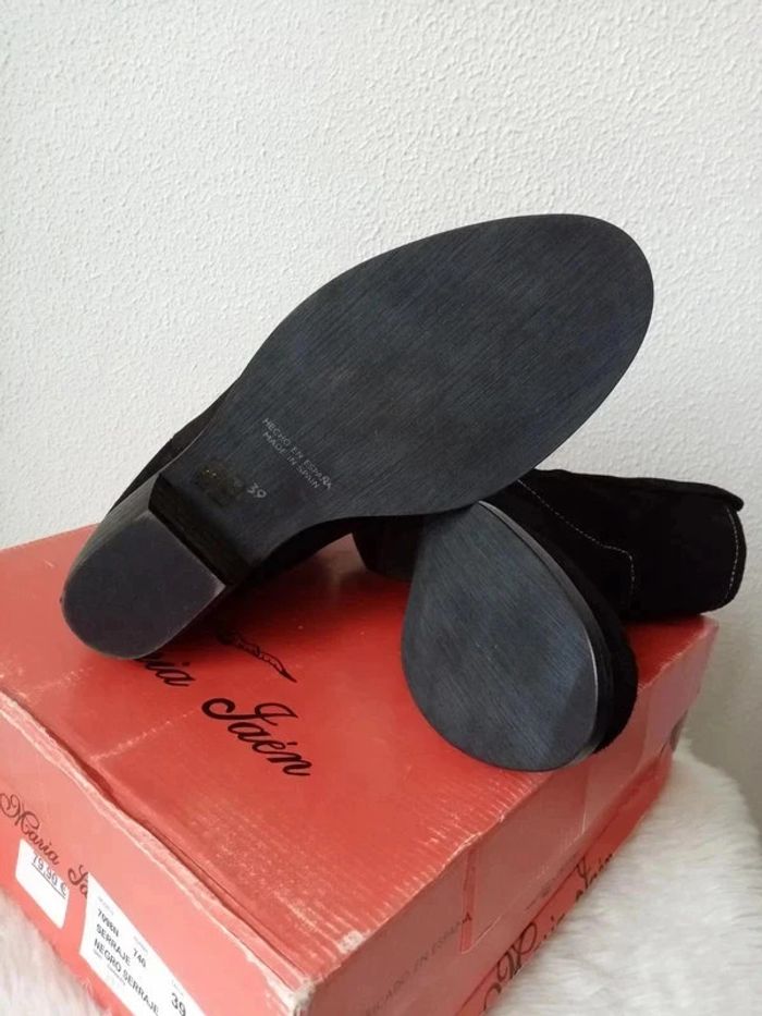 Bottines noir en cuir véritable taille 39 María Jaén - photo numéro 5