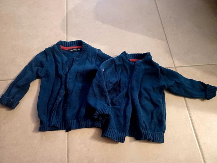 Lot de deux gilets zippés identiques