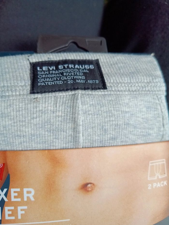 Boxers LEVIS en coton côtelé taille S coloris noir et gris - photo numéro 3