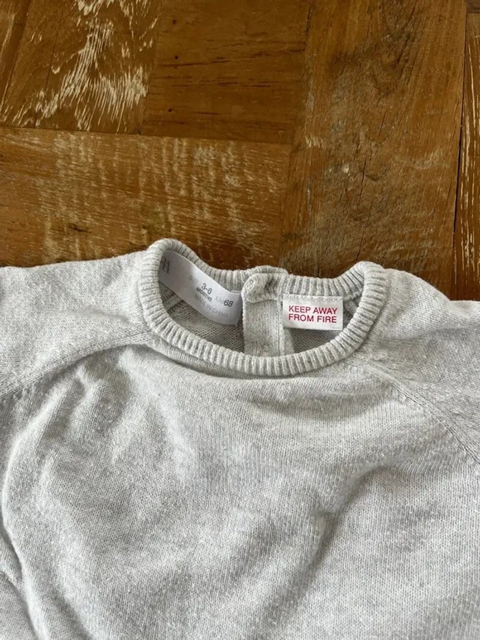 Ensemble Zara 3/6 mois gris clair - photo numéro 2