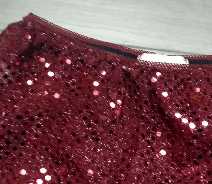 Mini jupe bordeaux sequins brillants disco festival XS 34 Kiabi - photo numéro 3
