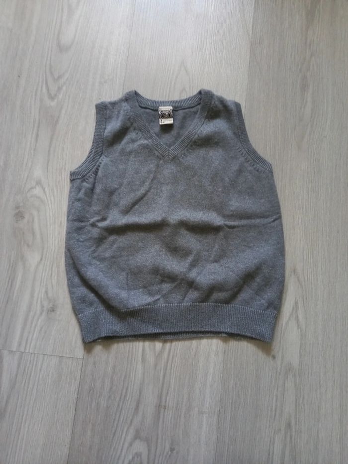 Pull sans manches gris 3 ans