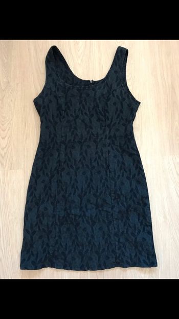 Robe d’été sans manches STK taille 44 marine à motif feuille
