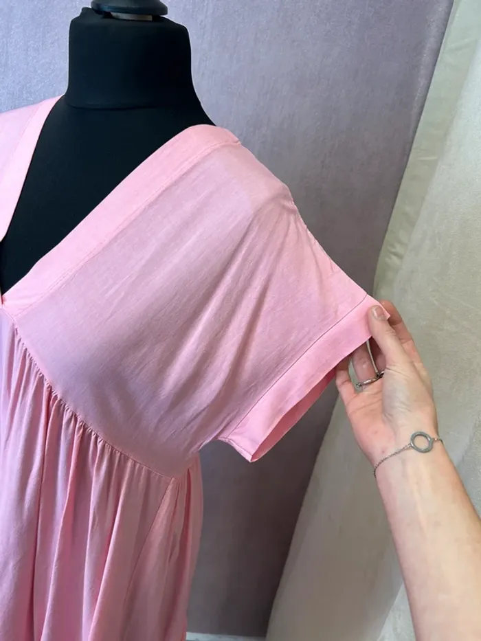 Robe femme robe été femme rose robe mi longue femme taille 40 taille 42 - photo numéro 3