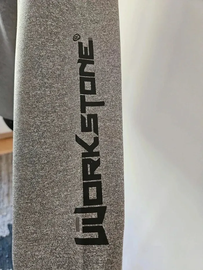 Sweat polaire Workstone femme gris chiné col zippé - Taille M/38 - Détails carreaux - photo numéro 3