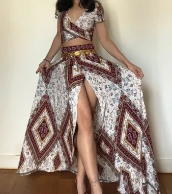 Magnifique ensemble haut et jupe indienne