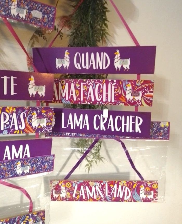 lot de plaques de décoration thème lama humoristique ( vente unité possible voir annonce) - photo numéro 3