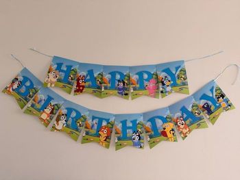 Bannière Happy Birthday Bluey 