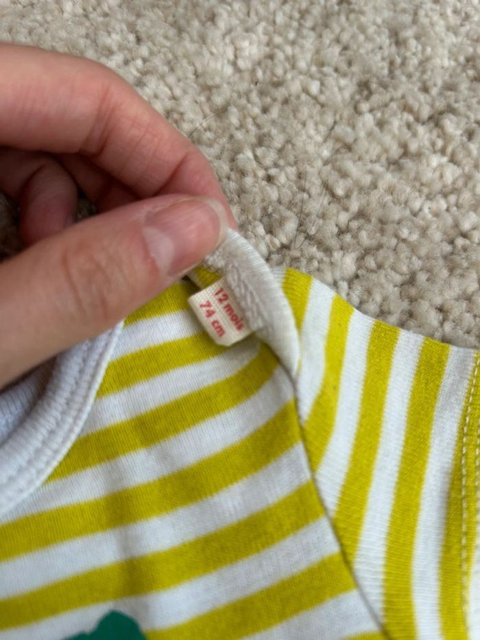 Body garçon à manches courtes dinosaures monstre vert - 12 mois - dpam - photo numéro 2