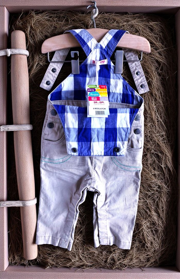 DPAM - NEW - ENSEMBLE 2P BÉBÉ GARÇON IMPRIMÉ VICHY & BRODERIES FANTAISIES 6M - photo numéro 2