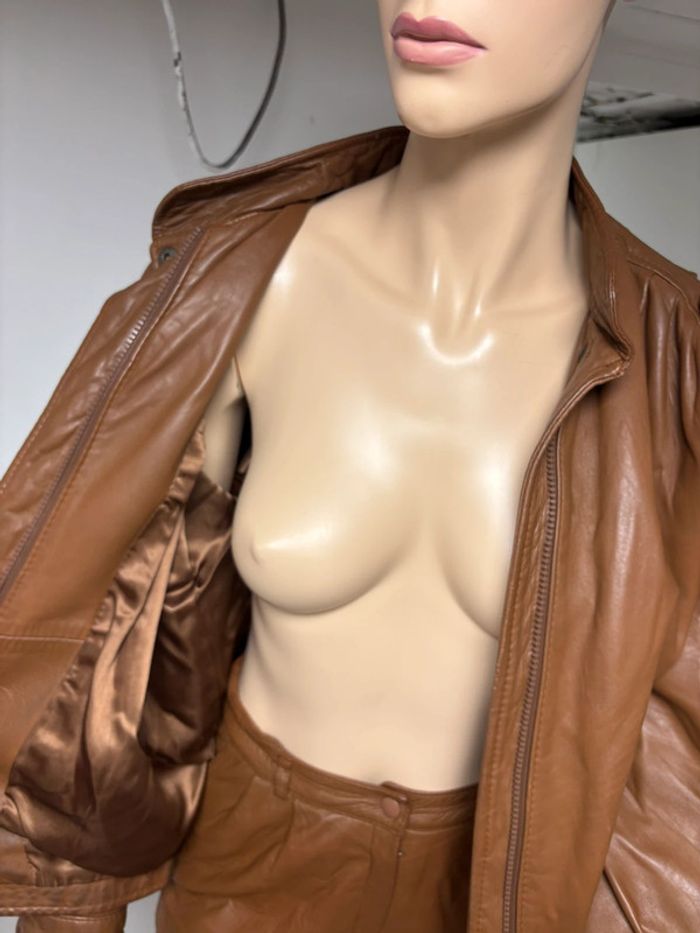 Ensemble veste et pantalon cuir véritable vintage damilou - photo numéro 10