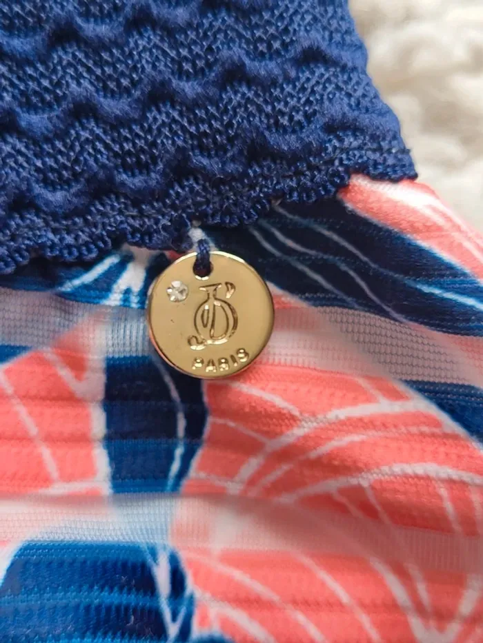 Jupe fleurie corail et bleu marine Jus d'Orange Taille 2 - photo numéro 6