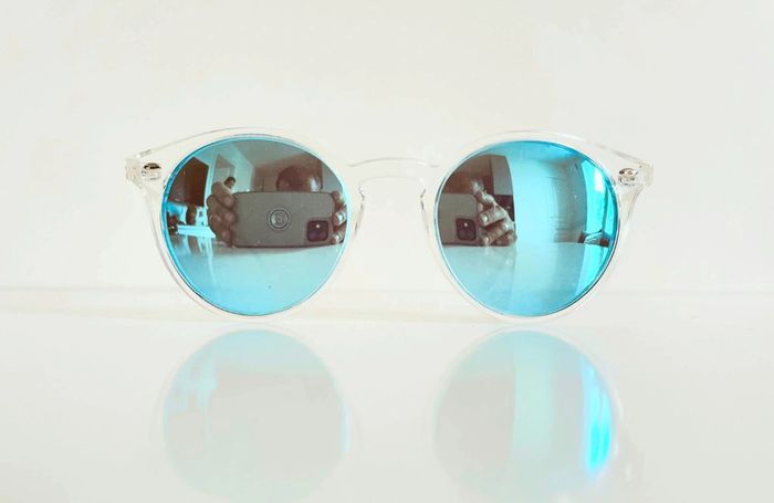 Lunette de soleil transparente Polarisée mixte verres bleus miroités uvprotection catégorie 3 - photo numéro 2