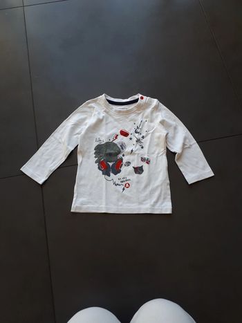 Tee-shirt manches longues état neuf Lulu Castagnette 12 mois