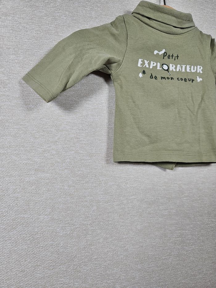 T-shirt manche longue kiabi 1 mois 52-55cm - photo numéro 4