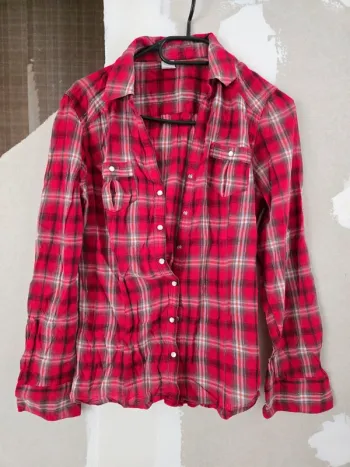 Chemise Camaïeu à carreaux rouge