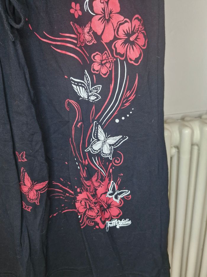 Robe bustier noire sans bretelles EMP fleurs - photo numéro 2