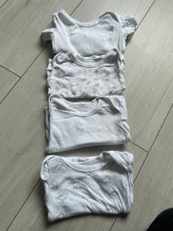 Lot de 4 bodies manches courtes 12 mois