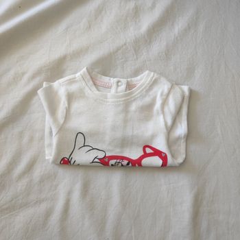 T-shirt bébé Disney Minnie 3 mois blanc manches longues