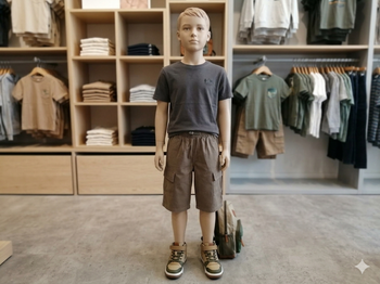 Bermuda kaki taille élastiquée avec cordon Taille 132-9 ans LA REDOUTE Neuf