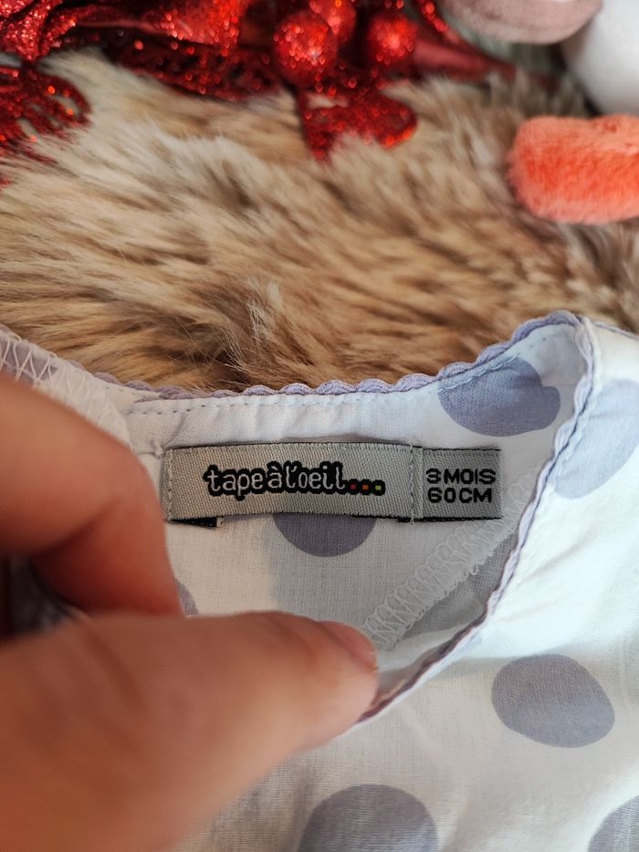 Tunique blanche à pois tape à l'oeil 3 mois - photo numéro 3