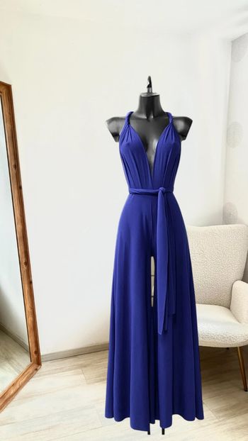 Combi unie bleu roi dos nu positions multiples