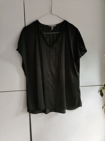 Blouse kaki satin Oversize