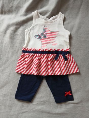 Ensemble été tunique/legging court 12 mois fille