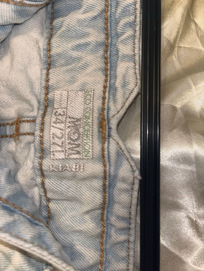 Jean mom bleu ciel/blanc - photo numéro 2