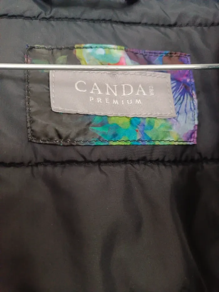 Veste manteau noir fleuri canda c&a L mi-saison - photo numéro 7