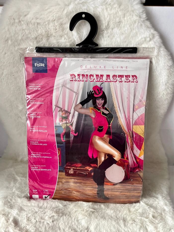 Déguisement ringmaster taille L comprenant une veste et un nœud papillon