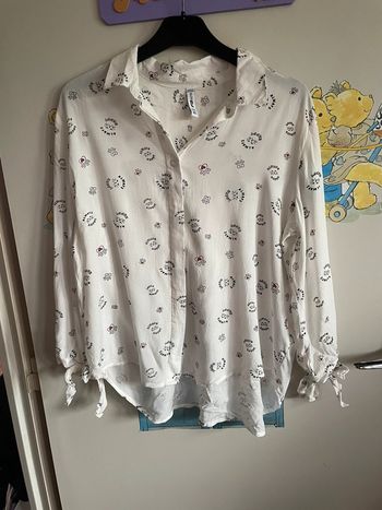 Chemise à manches longues blanche à motifs, taille Xs, marque FB Sister