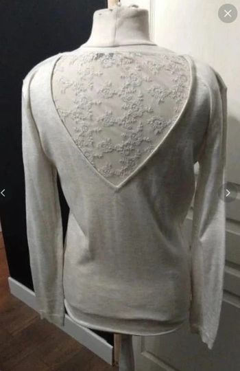 Pull neuf crème chiné et dentelles so essentiel t 36